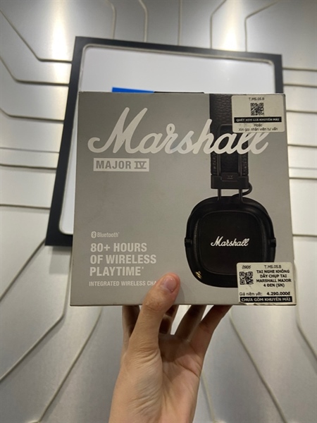 Tai nghe Marshall Major 4 - Màu đen - Ngoại hình: 98% - Kèm Box + dây 3.5 + sạc