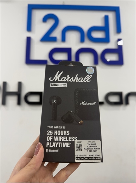 Tai nghe Marshall Minor 3 - Tem ASH - Màu đen - Ngoại hình 98% - Kèm Box , dây usb-c