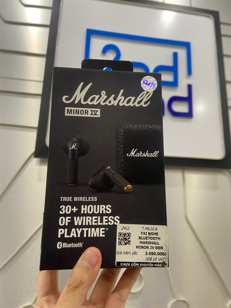 Tai nghe Marshall Minor IV - Màu đen - Ngoại hình: 98% - Có tem ash - Kèm Box + sạc 4