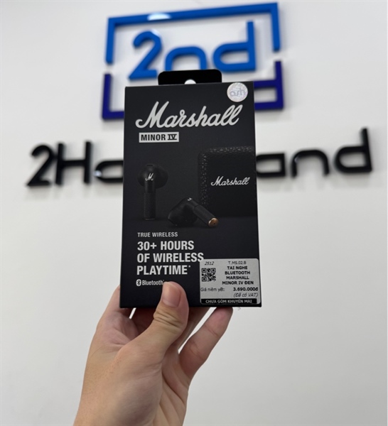 Tai nghe Marshall Minor IV - Màu đen - Ngoại hình 98% - Hàng chính hãng có tem ASH - Fullbox 3