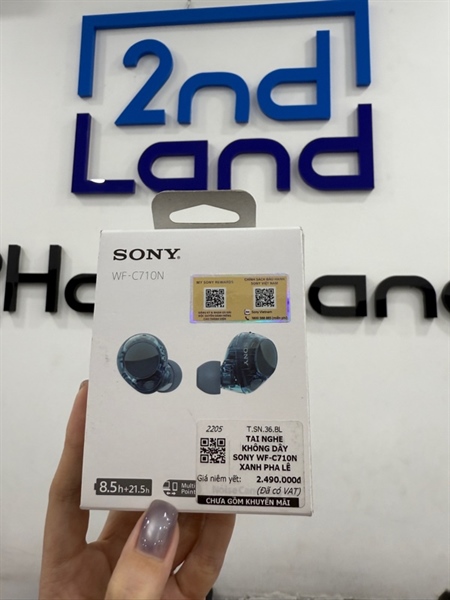 Tai nghe Sony WF-C710N - Màu xanh pha lê - Ngoại hình 98% - Còn BH Cells 06/2026 - FullBox
