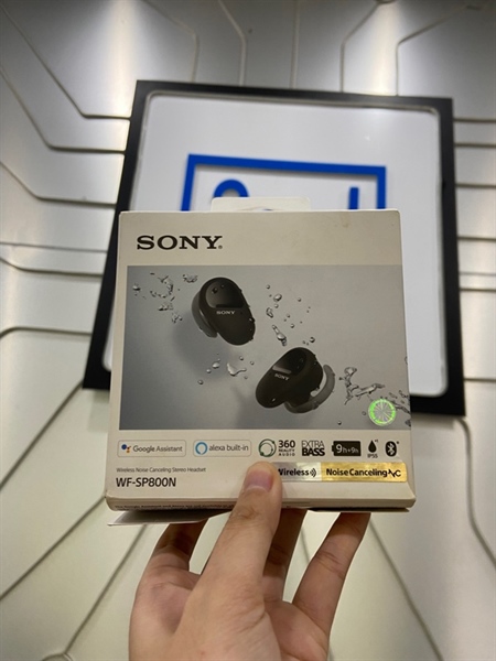 Tai nghe Sony WF-SP800N - Màu đen - Ngoại hình: 97% - Tróc sơn, cấn hộp sạc - Kèm Box