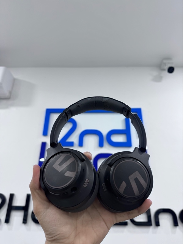 Tai nghe Soundpeats Space Black - Màu đen - Ngoại hình 97% - Tróc da nhiều, mòn chữ - Kèm box, cáp sạc USB-C, thiếu dây 3.5mm