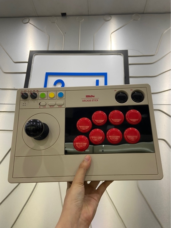 Tay cầm chơi game 8Bitdo Arcade Stick - 2 Mode: Reciever và Type C - Màu xám - Ngoại hình: 98% - Kèm Box
