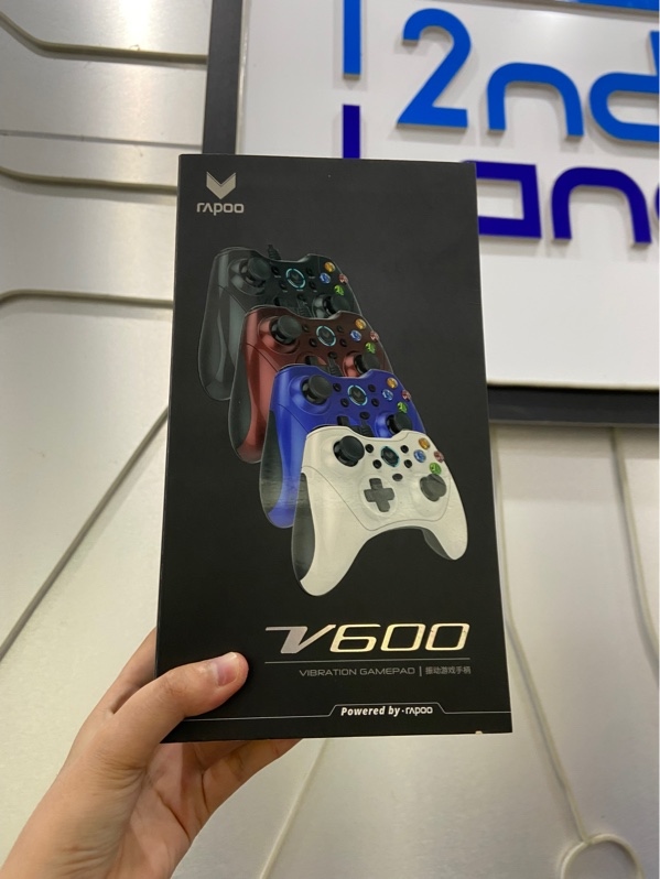 Tay Cầm Chơi Game Có Dây Rapoo V600 - 1 Mode USB - Màu trắng - Ngoại hình: 97% - Tróc sơn vài chấm nhỏ - Kèm Box