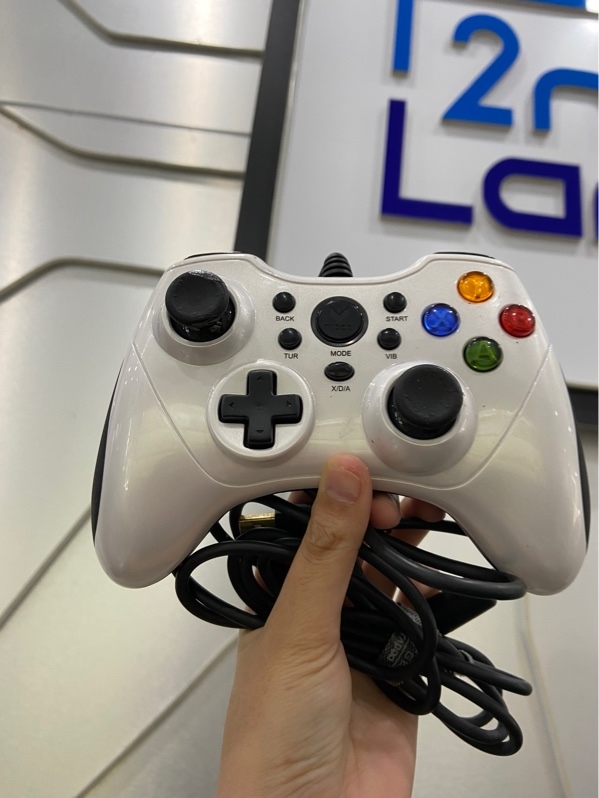 Tay Cầm Chơi Game Có Dây Rapoo V600 - 1 Mode USB - Màu trắng - Ngoại hình: 97% - Tróc sơn vài chấm nhỏ - Kèm Box