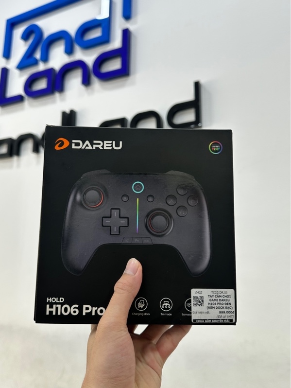 Tay cầm chơi game Dareu H106 Pro - 3 mode: Dây + bluetooth + Receiver - Màu đen - Newseal