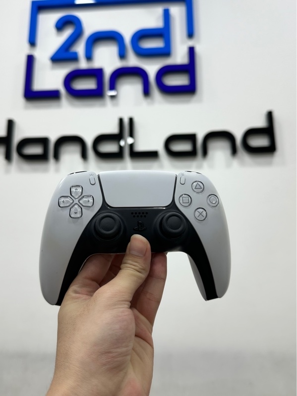 Tay cầm chơi game PS5 - Màu trắng - Ngoại hình: 97% - Kèm Box + Cáp linh kiện