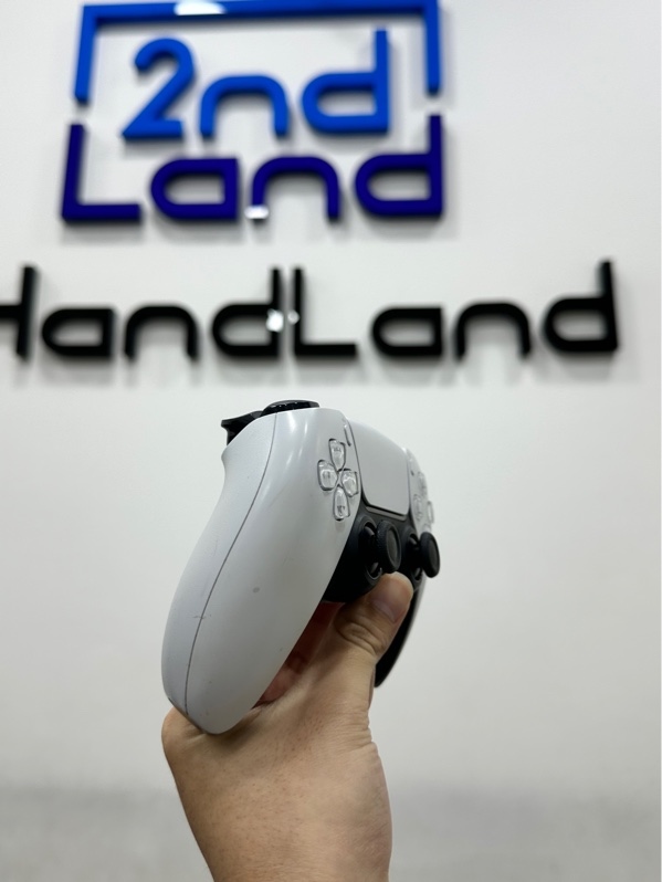 Tay cầm chơi game PS5 - Màu trắng - Ngoại hình: 97% - Kèm Box + Cáp linh kiện