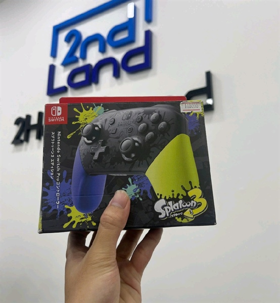 Tay cầm chơi game Switch Pro Splatoon - Màu xanh tím - Ngoại hình 98% - Fullbox 3