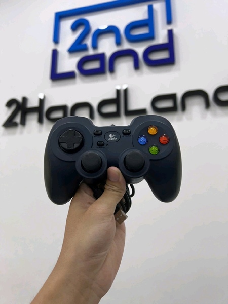 Tay cầm có dây Logitech Gamepad F310 - Màu xanh - Ngoại hình 97% - Nút RP hơi lỏng - Body