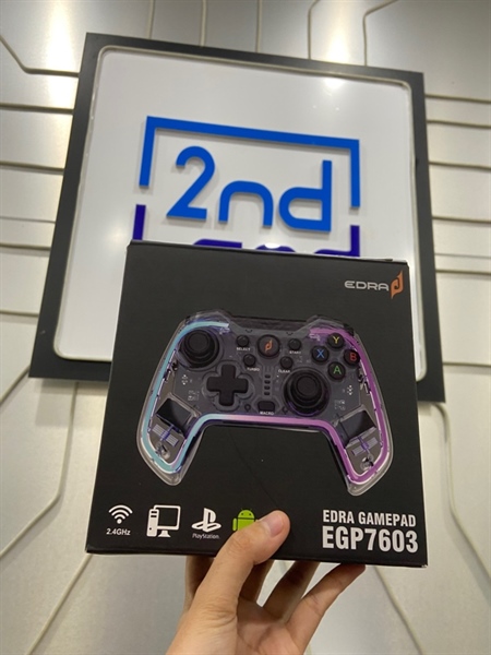 Tay cầm Gamepad Edra EGP7603 - Màu đen trong suốt - Ngoại hình: 98% - Kèm Box 3