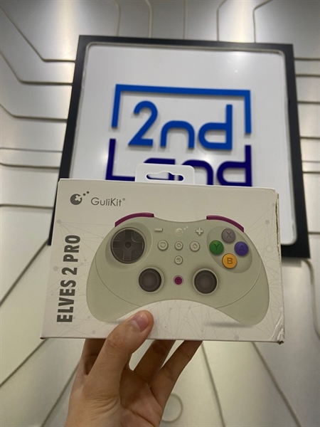 Tay cầm Gulikit Elves 2 Pro - 2 Mode : dây + Bluetooth - Màu trắng - Ngoại hình: 98% - Kèm Box + cáp kết nối