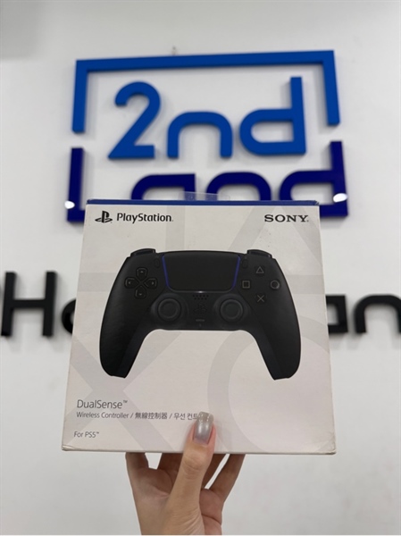 Tay cầm PS5 - Màu đen - Ngoại hình 97% - Trầy , mòn nhựa , nứt cao su - Kèm Box