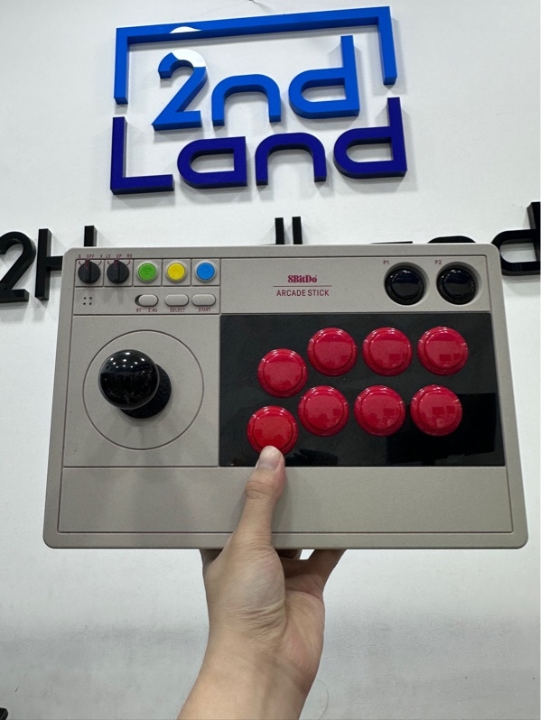 Tay game thùng 8BitDo Arcade Stick / Fight Stick cho Nintendo Switch, PC, smartphone - 2 mode: bluetooth + dây - Màu kem - Ngoại hình 97% - Không có receiver - Body