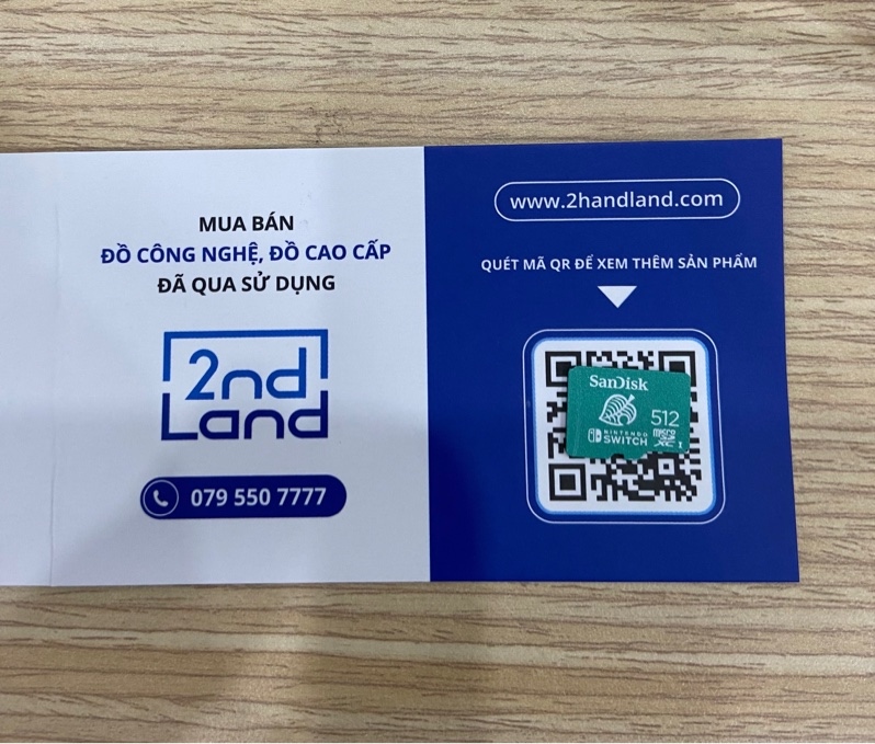 Thẻ nhớ MicroSDXC SanDisk Nintendo - 512GB - Màu xanh - Ngoại hình: 98% - Body