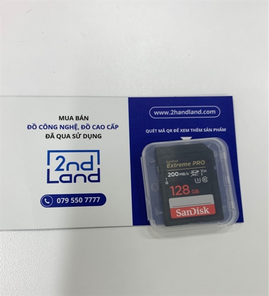 Thẻ nhớ Sandisk SDXC Extreme Pro - 128GB 200mb/s - Màu đen - Ngoại hình: 98% - Box