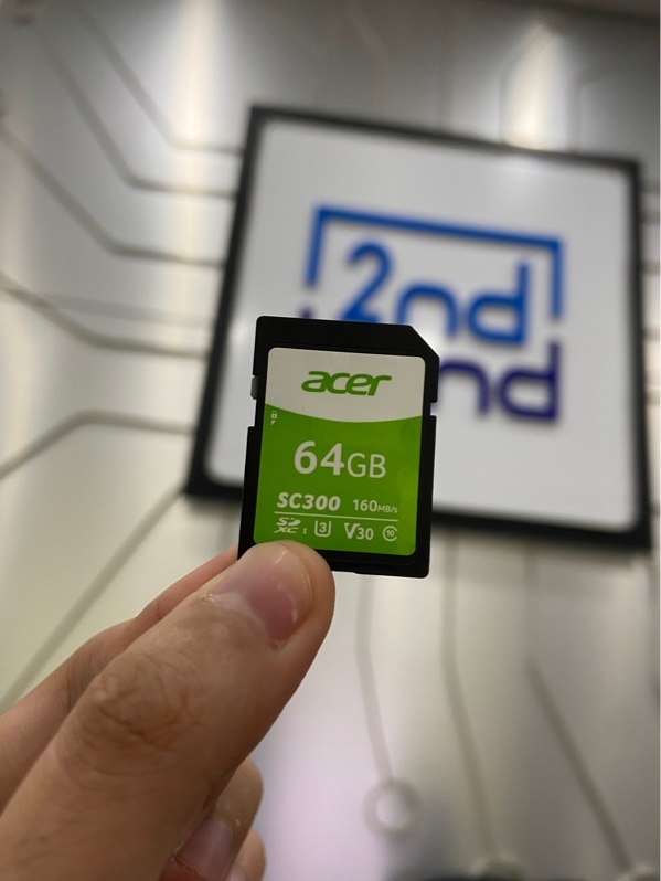 Thẻ nhớ SD Acer SC300 64GB - U3 UHS-I V30 160MB/S - Màu đen - Ngoại hình: 98% - Body
