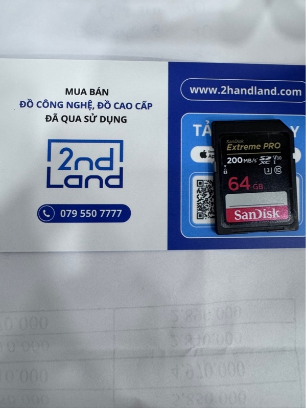 Thẻ nhớ SD SanDisk Extreme PRO - 64GB UHS-I U3 V30 - (200MB/s) - Ngoại hình 97% - Chân socket xước - Body