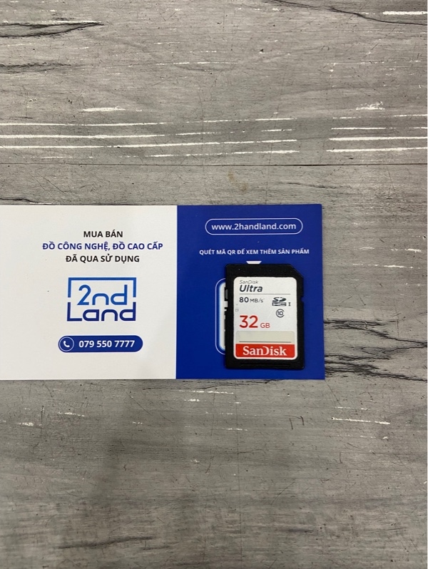 Thẻ nhớ SDHC Sandisk Ultra 32GB upto 80MB/s - Màu đen - Ngoại hình: 97% - Body