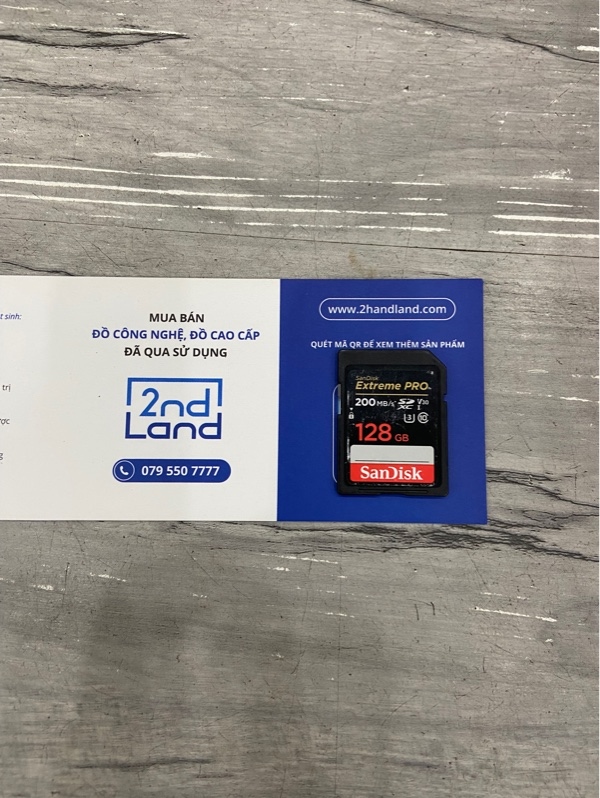 Thẻ nhớ SDXC SanDisk Extreme Pro 128GB 200MB/s - Màu đen - Ngoại hình: 97% - Body