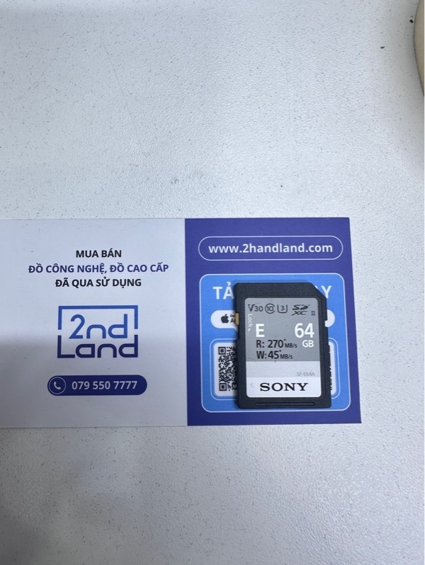 Thẻ nhớ SDXC Sony 64GB 270MB/70MB/S (SF-E64/T2) - Màu đen - Ngoại hình 98% - Body
