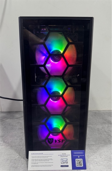 Thùng PC main Asus Prime B760M-K D4 - i5 12400F - GPU MSI Geforce RTX 3050 6GB - Ram 16Gb DDR4/ SSD VSP M.2 NVMe 512Gb (92%) - Nguồn VSP Elite V600P 600W - Case VSP FA05 kèm 4 fans led - Tản nhiệt khí Leopard K400 - Nút RGB không bấm được - Kèm nguồn 2