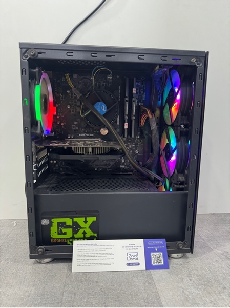 Thùng PC Main MSI B365M Pro VDH - i3 9100F - Card Asus GTX 1050ti 4gb - 8/120GB SSD, 512GB SSD - Nguồn Coolermaster GX Bronze 550W - Màu đen - Ngoại hình 97% - Mất nút nguồn , mất kính bên hông - Kèm nguồn