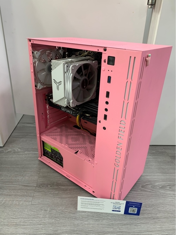 Thùng PC - Mainboard Asustek Prime B560M-K - i5-10400F - Ram 16GB ddr4, 1TB HDD/256 SSD - RTX 2060 super 8GB - Nguồn aerocool vx plus 500w - Màu hồng - Ngoại hình: 97% - Thiếu nắp case - Kèm nguồn