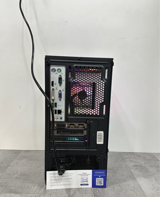 Thùng PC Mainboard ECS H110 M4 C43 DDR4 - i3 9100F VGA Asus GTX 1050 2GB - Ổ SSD Airdisk S10 256GB Sata/Ram 8GB Noname - Nguồn 500w - Màu đen - Ngoại hình 97% - 1 cổng kết nối không nhận mất 1 ốc cố định kính - Kèm nguồn