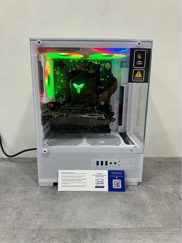 Thùng PC Mainboard LG H110 - i3 9100F - RAM KINGBANK DDR4 8GB/120gb - Card GTX 1050 - NGUỒN SENNA S500 - Màu trắng - Ngoại hình 97% - 1 cổng usb trước không nhận - Kèm nguồn