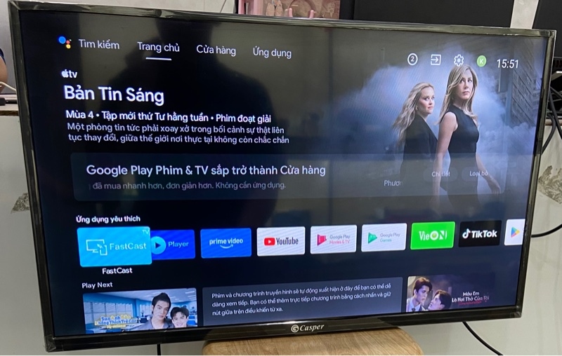 Tivi Casper 32HG5200 - HD/VA Led 60Hz - Màu đen - Ngoại hình: 97% - Sọc mờ giữa màn, màn bị ố - Kèm Remote ( lỗi mic )
