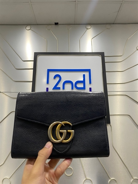 Túi Đeo Chéo Nữ Gucci GG Marmont Matelassé Mini Bag da - Màu xanh - Ngoại hình: 97% - Body