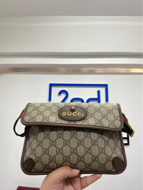Túi đeo hông Gucci Neo Vintage GG Supreme Belt Bag 493930 9C2VT 8745 - Màu nâu - Ngoại hình 98% ( đã spa làm đẹp )