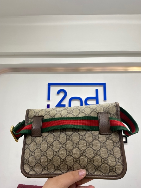 Túi đeo hông Gucci Neo Vintage GG Supreme Belt Bag 493930 9C2VT 8745 - Màu nâu - Ngoại hình 98% ( đã spa làm đẹp )