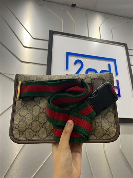 Túi đeo hông Gucci Neo Vintage GG Supreme Belt Bag 493930 9C2VT 8745 - Màu nâu - Ngoại hình: 98% ( đã spa làm đẹp ) 2