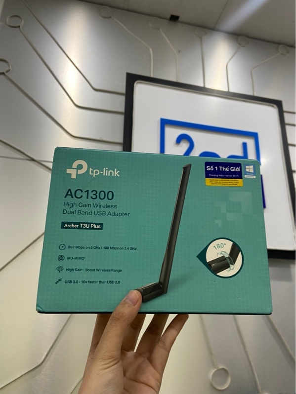 USB thu Wifi TP-Link Archer T3U Plus - Màu đen - Ngoại hình: 97% - FullBox