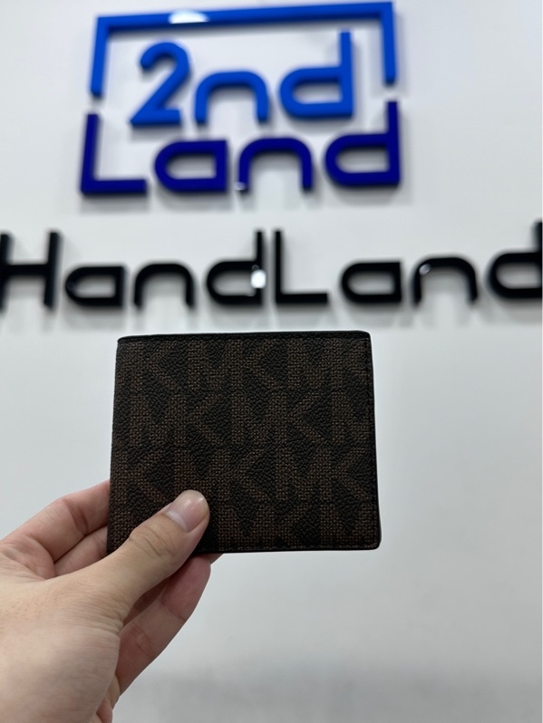 Ví Nam Michael Kors MK Monogram Slim Bi-fold Wallet 86F2SMNF5B - Màu Nâu - Ngoại hình 98% - Body