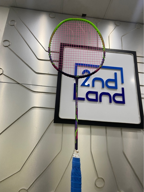 Vợt cầu lông Lining Lightning 3000 - Màu tím xanh - Ngoại hình: 97% - Trầy sườn - Kèm túi