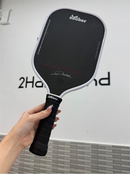 Vợt Pickle Ball Zocker Aspire Phuc Huynh - 13.3mm - 98% - Đen trắng