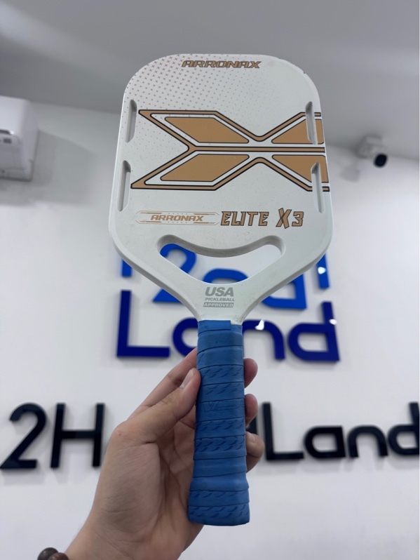 Vợt Pickleball Arronax X3 - 16mm - Màu trắng - Ngoại hình 97% - Mặt vợt trầy, viền tróc sơn - Body