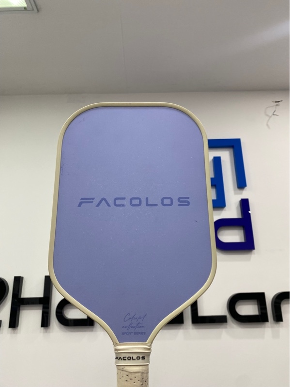 Vợt Pickleball Facolos Colorful - 16mm - Màu trắng xanh - Ngoại hình: 97% - Xước mặt vợt, sườn - Body