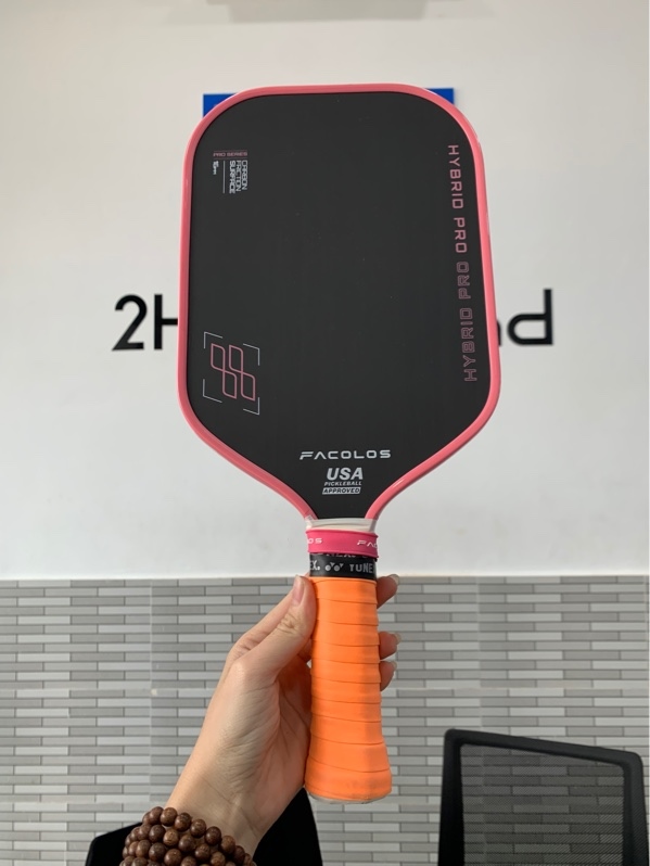 Vợt pickleball Facolos hybrid pro - Màu hồng đen - Ngoại hình: 98% - Body
