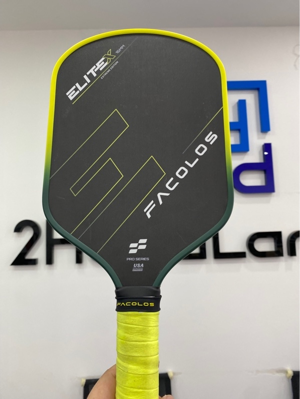 Vợt Pickleball Facolos Pro Elite X Wide-body Edition - 16mm - Màu vàng - Ngoại hình: 97.5% - Kèm túi vải