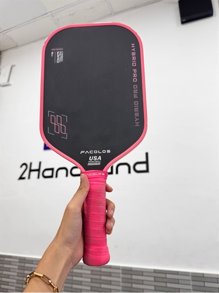 Vợt Pickleball Facolos Pro Series Hybrid Pro - 16mm - Màu hồng - Ngoại hình: 98% - Body, kèm túi 1