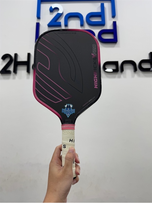Vợt Pickleball Highpick X Pro 2.0 16mm - 225G - Màu đen hồng - Ngoại hình 97% - Trầy - Kèm box + Túi đựng