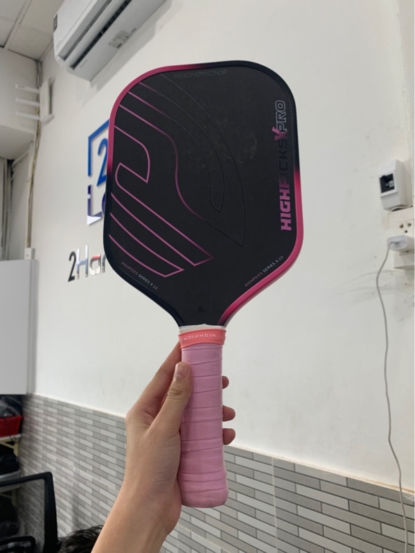 Vợt pickleball highpicks series X pro 2.0 - 16mm - Màu hồng đen - Ngoại hình: 98% - Kèm túi