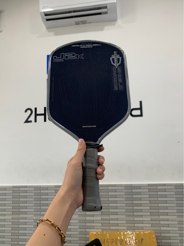 Vợt pickleball Honolulu Sword & Shield J2K - 14mm - Màu xanh - Ngoại hình: 97% - Kèm túi