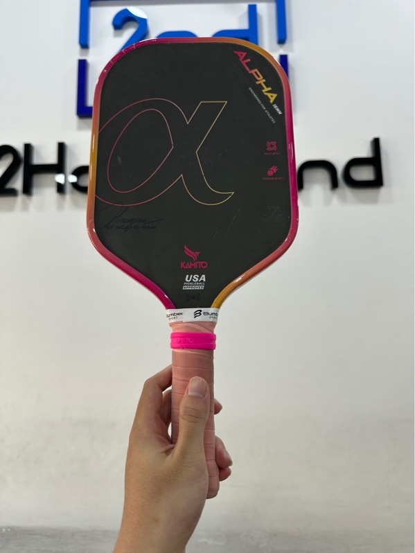 Vợt Pickleball Kamito Alpha 16mm - Màu đen - Ngoại hình 97% - Kèm túi