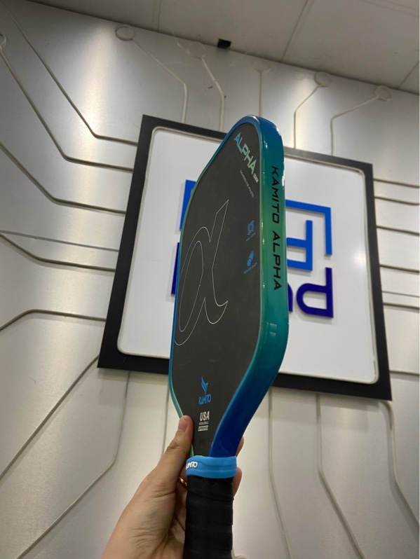 Vợt pickleball Kamito Alpha 16mm - Màu xanh - Ngoại hình: 97% - Trầy sườn nặng - Body